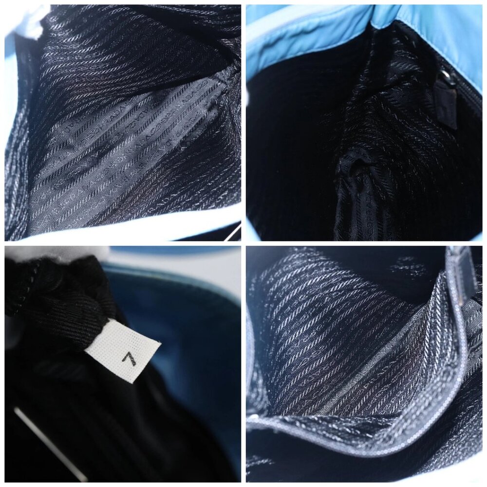 PRADA Tote Bag Nylon Light Blue Silver Auth 157223 - Picture 15 of 16